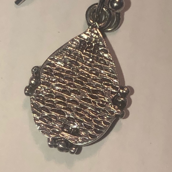 VTG Sterling & Mother of Pearl Shepherds Hook Dangle Earrings 1.6” - Picture 5 of 6